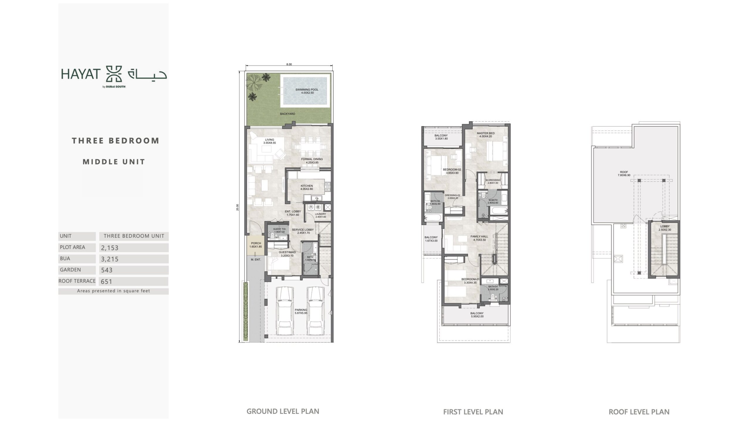 3 Bedroom Middle Unit
