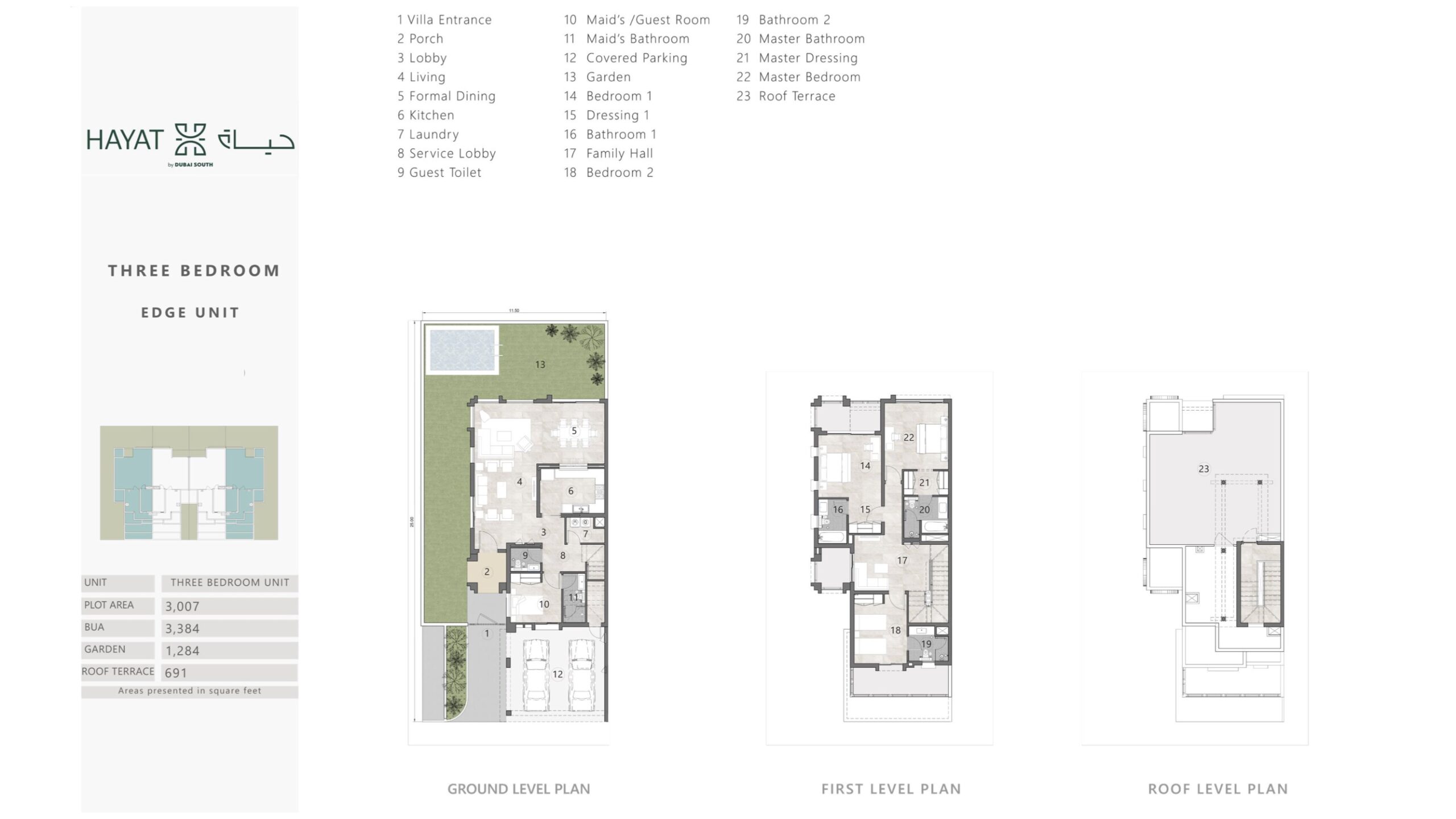 3 Bedroom Edge Unit