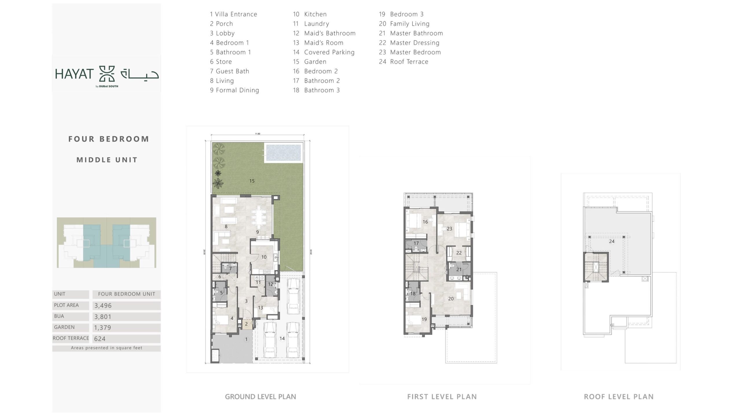 4 Bedroom Middle Unit